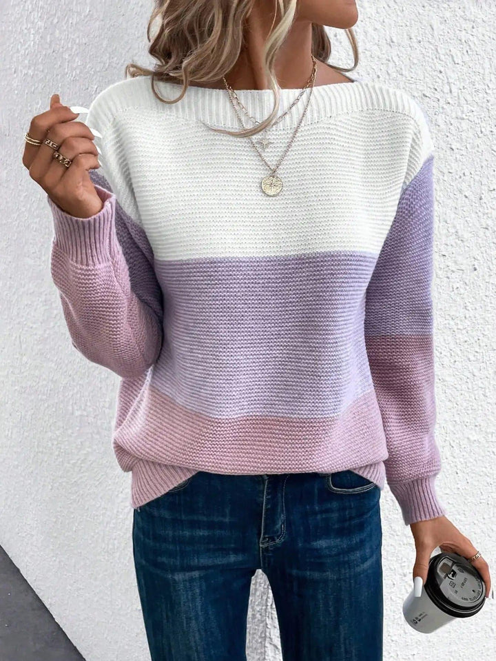 Gerippter Winterpullover für Damen