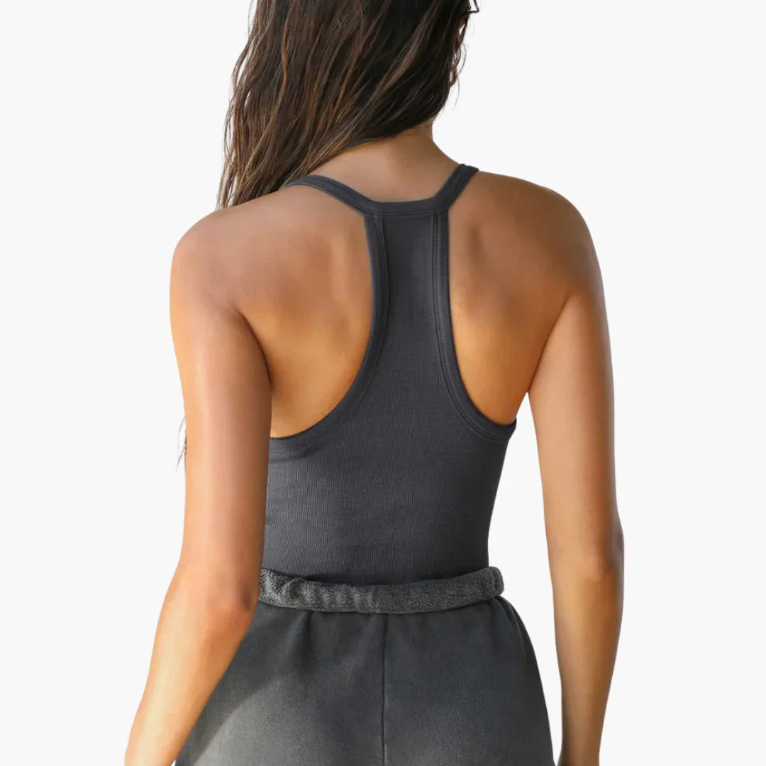 Figurbetontes V-Ausschnitt Crop Top für Damen