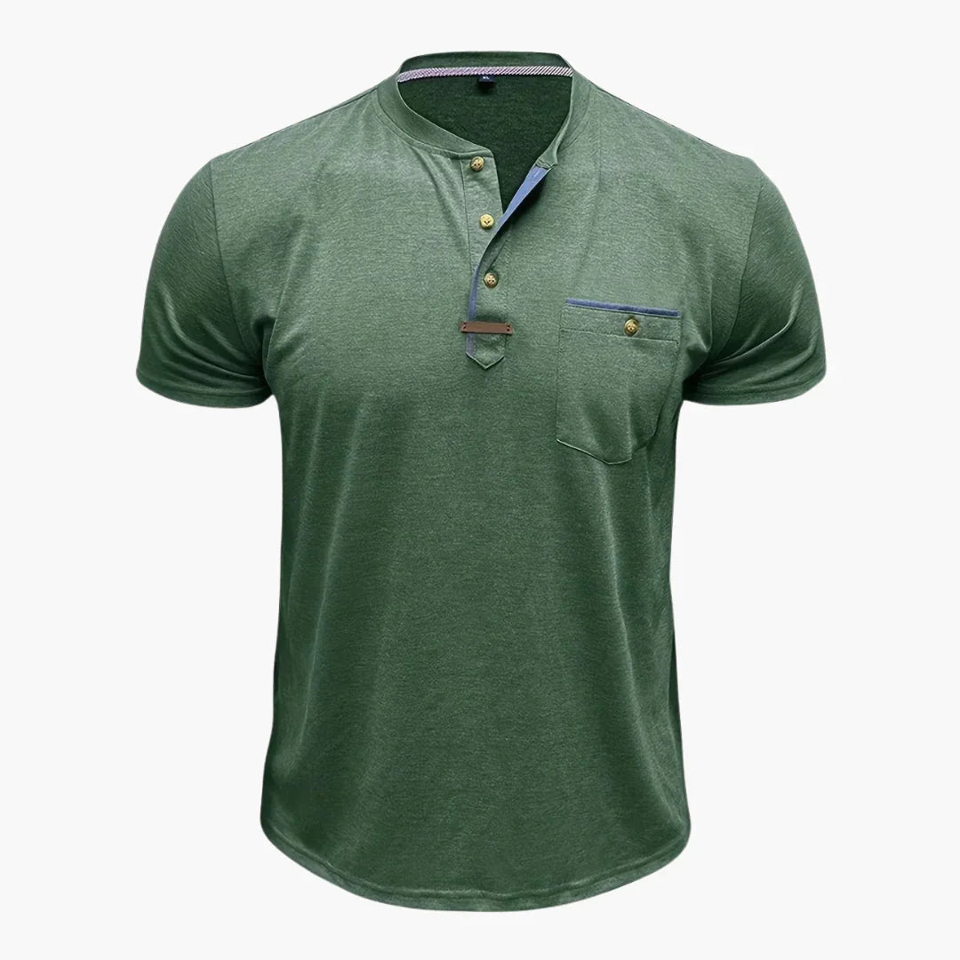 Henley T-Shirt mit Ziernähten für Herren