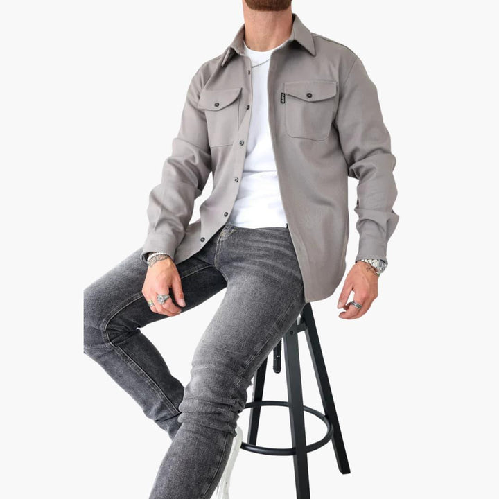 Minimalistisches Button Front Hemdjacke für Herren