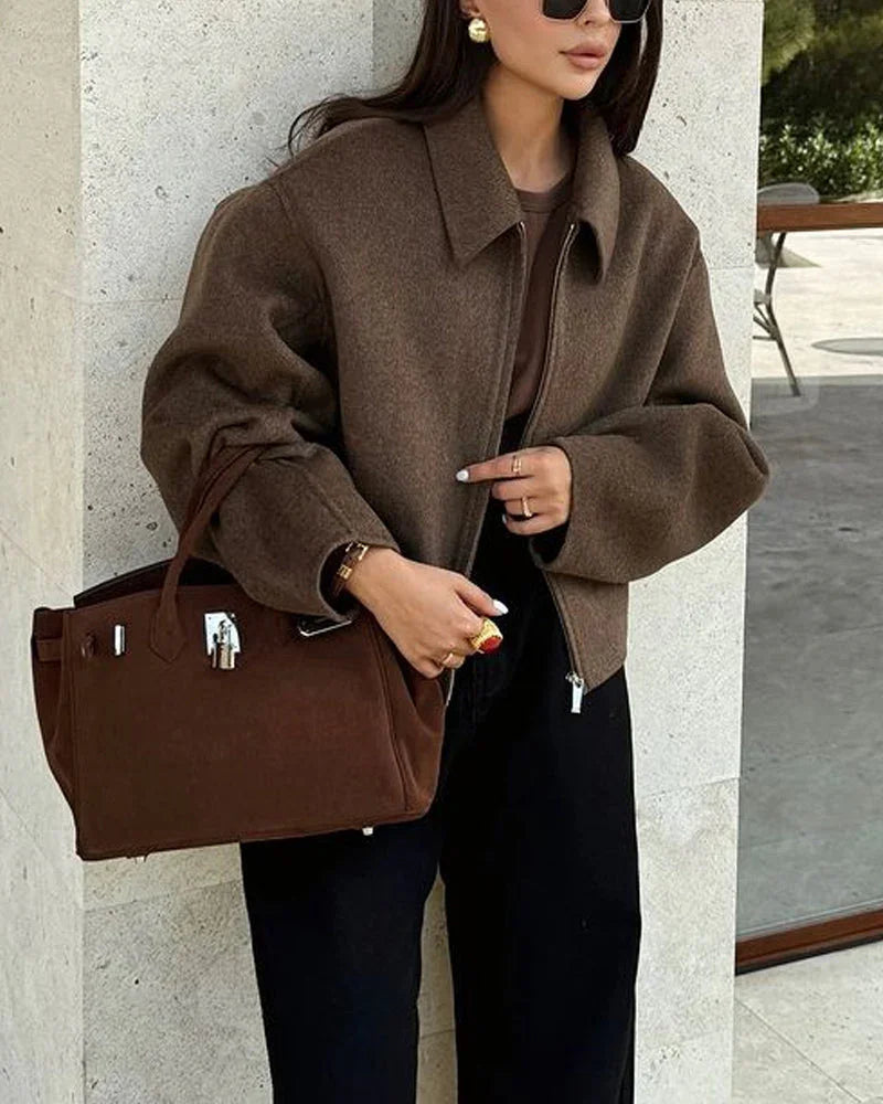 Kastenförmiger Kurzjacke für Damen
