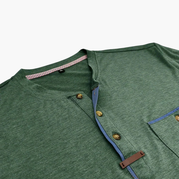 Henley T-Shirt mit Ziernähten für Herren