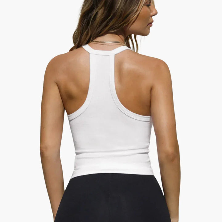 Figurbetontes V-Ausschnitt Crop Top für Damen