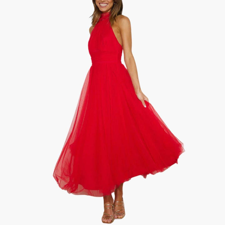 Damen Tüllkleid mit Neckholder – Elegantes Festkleid