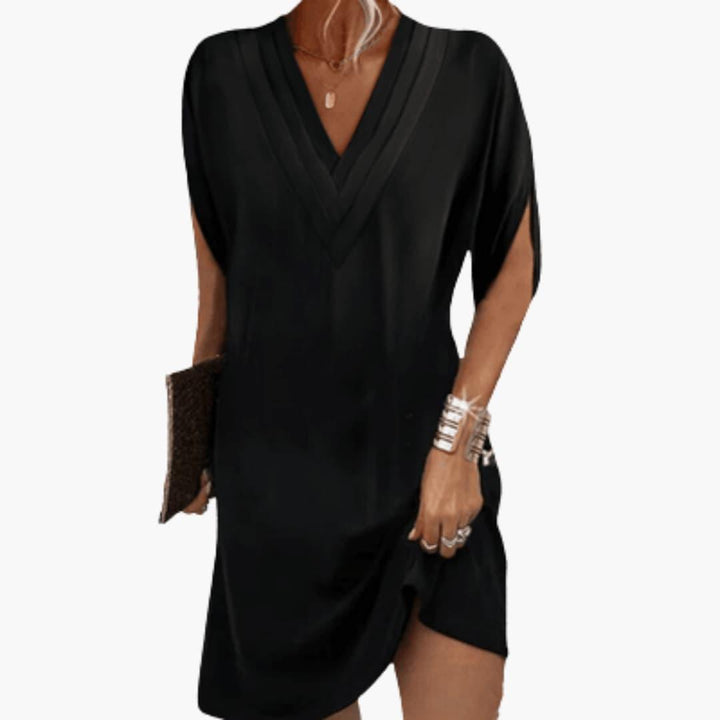Damen V-Ausschnitt Oversized Kleid – Lockeres Sommerkleid