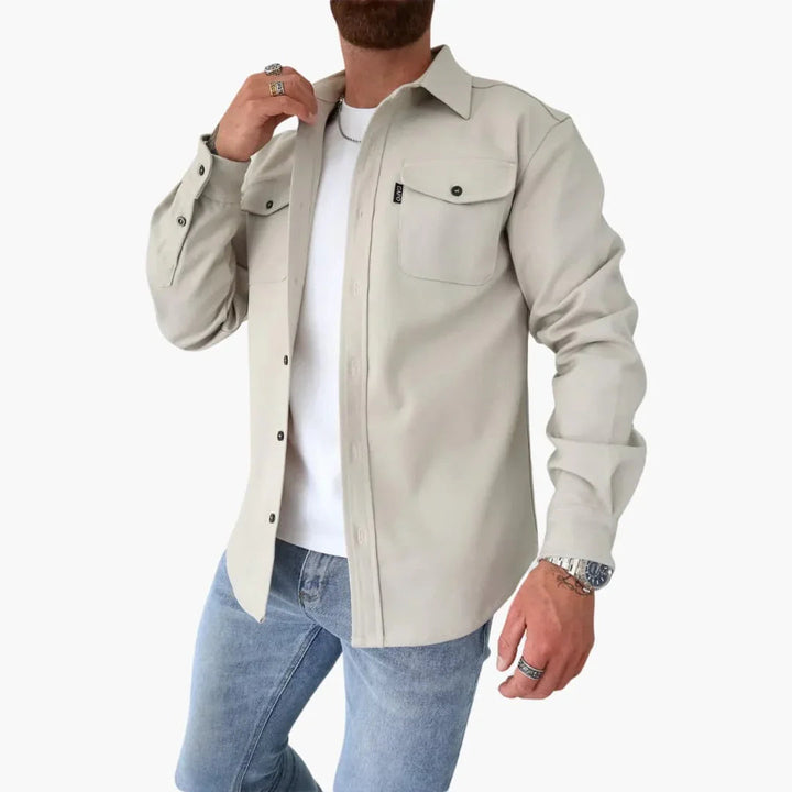 Minimalistisches Button Front Hemdjacke für Herren