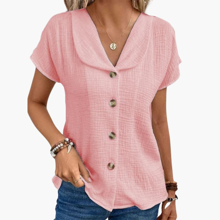 Button-up Bluse Damen – Sommerliche, lockere Passform