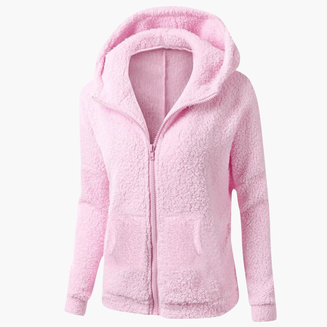 Damen Fleece Hoodie mit Reißverschluss und Kapuze – Warm