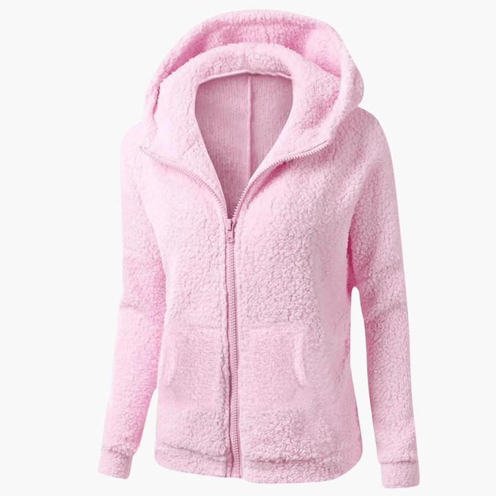 Damen Fleece Hoodie mit Reißverschluss und Kapuze – Warm