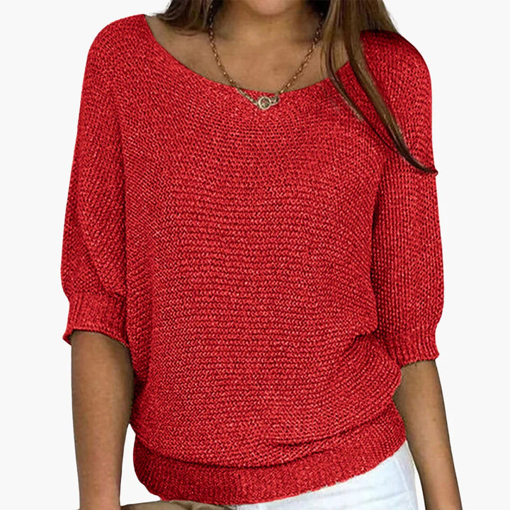 Gerippter Strickpullover für Damen