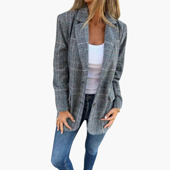 Karierter Blazer für Damen – Maßgeschneiderter Slim Fit Look