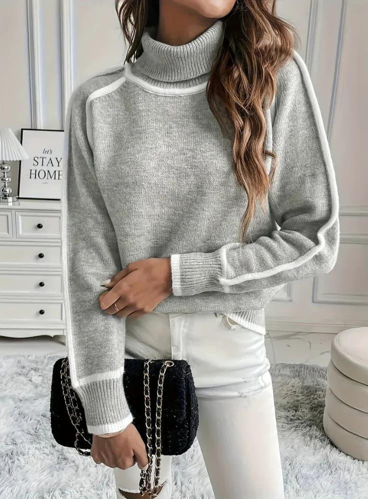 Gerippter Rollkragenpullover für Damen