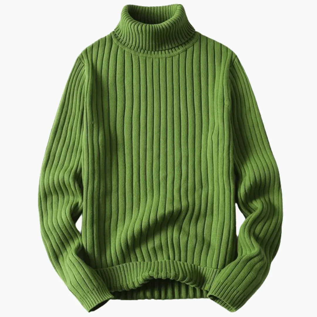 Gerippter Rollkragenpullover für Herren