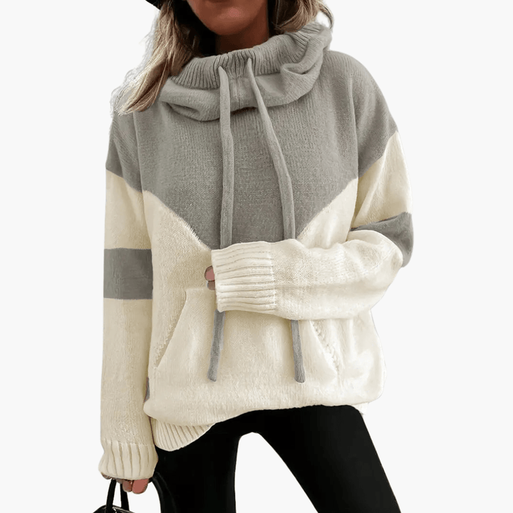 Gemütliche Colorblock Kapuzenjacke für Frauen – modern und stylisch