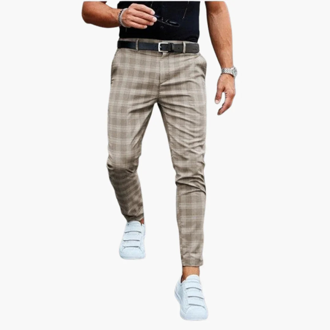 Karierte Slim-Fit-Hosen für Herren
