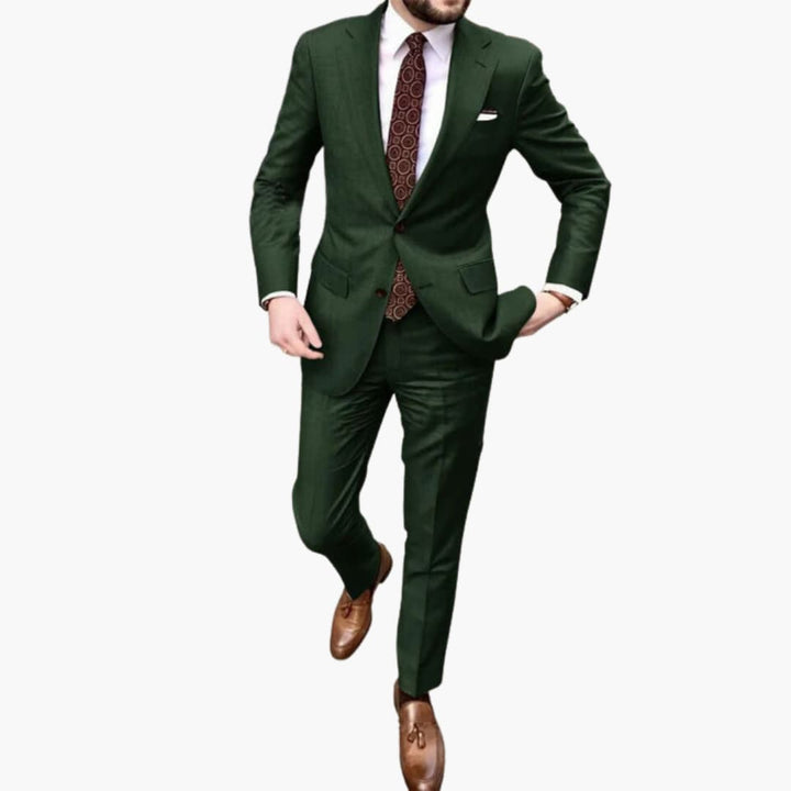Herren Anzug zweiteilig mit Reverskragen und Slim Fit Hose