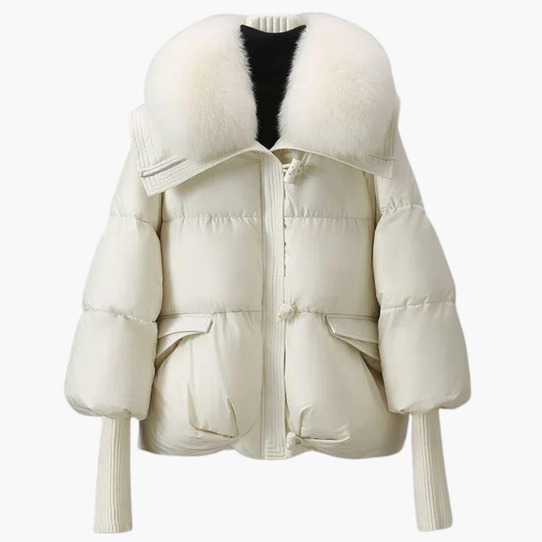 Elegante Damen-Winterjacke mit Kunstpelzkragen – Warm & Stilvoll