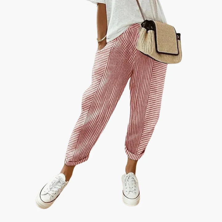 Gestreifte Stoffhose für Damen