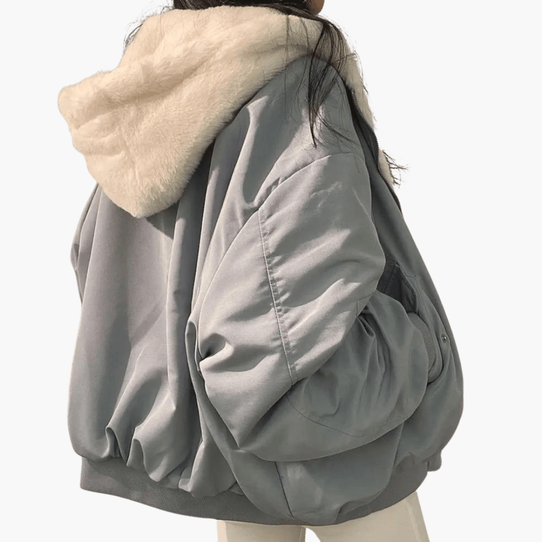 Frauen Bomberjacke mit Futter - Oversized Winterjacke