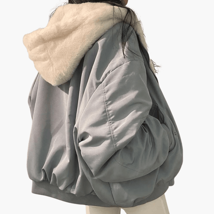 Frauen Bomberjacke mit Futter - Oversized Winterjacke