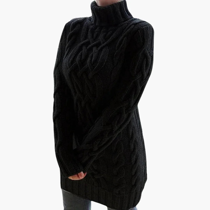 Stylischer Damen Rippen Rollkragenpullover