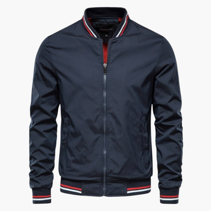 Bomberjacke für Männer - Reißverschluss vorne & gerippte Details