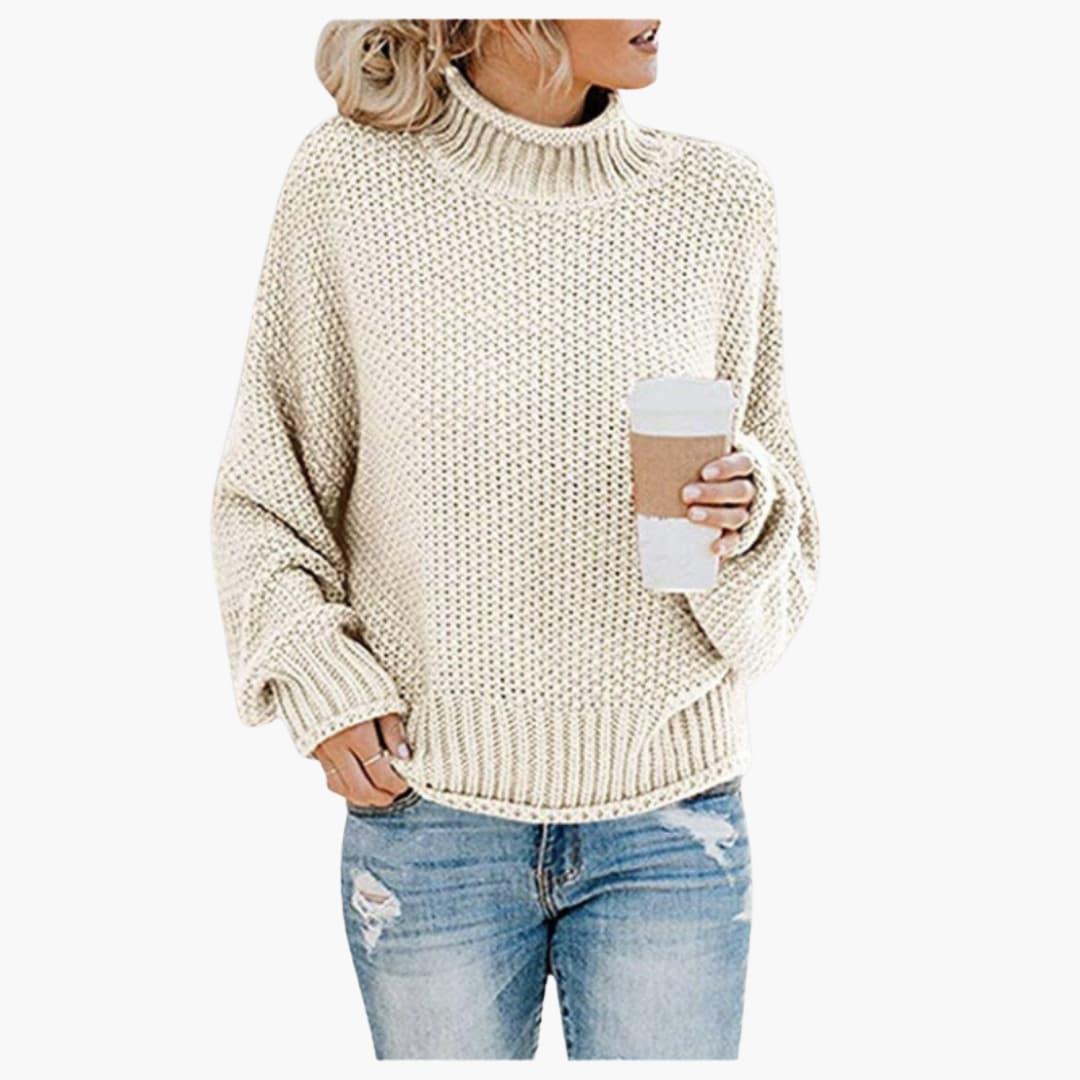 Strickpullover mit hohem Kragen für Frauen – gemütlich & stilvoll