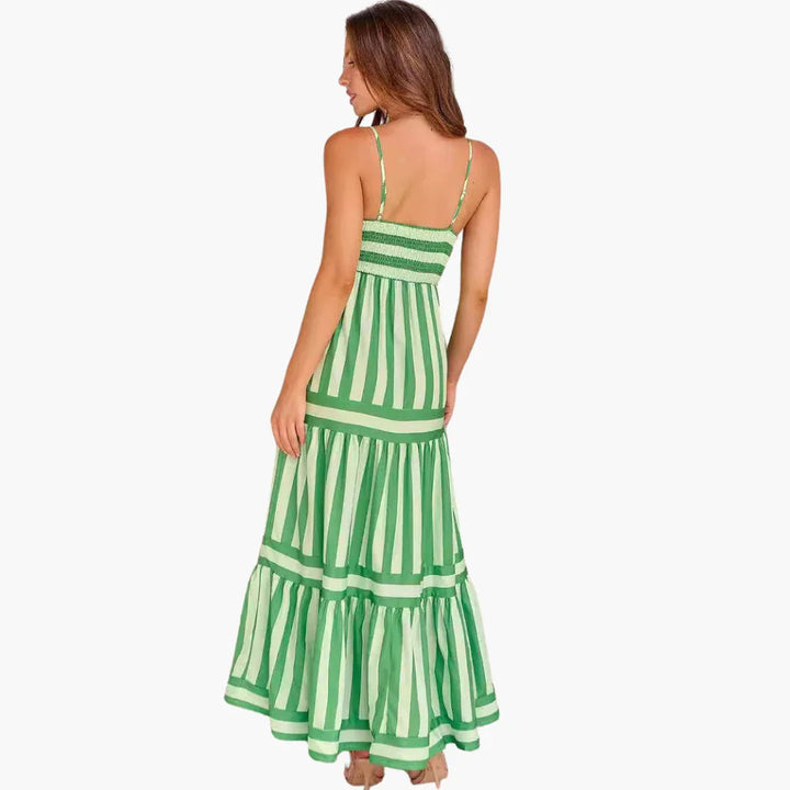 Gestreiftes Sommer Maxi Kleid für Damen