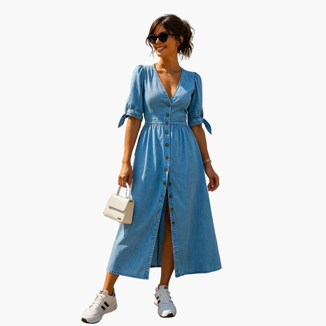 V-Ausschnitt Kleid für Damen