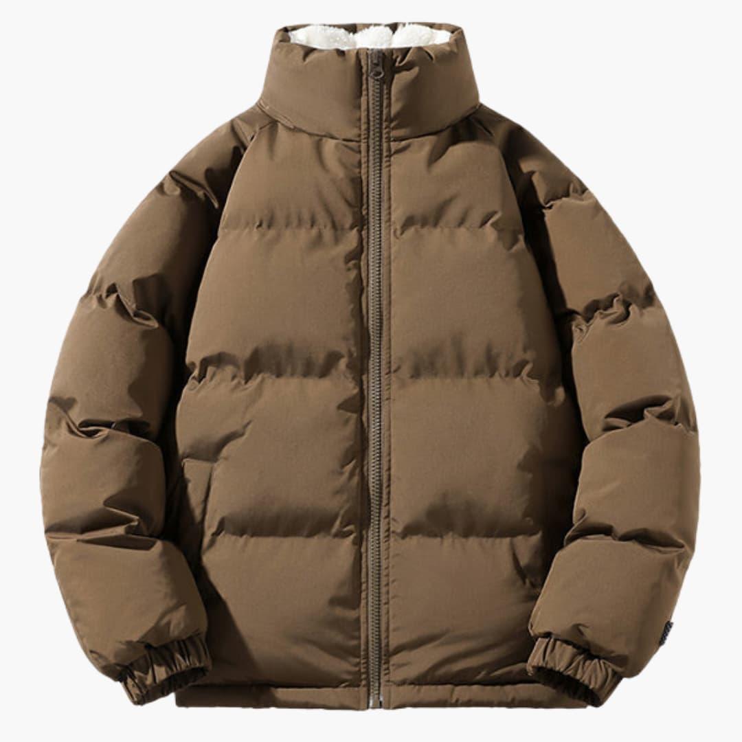 Warme Damen-Pufferjacke mit Fleece-Innenfutter und Kapuze