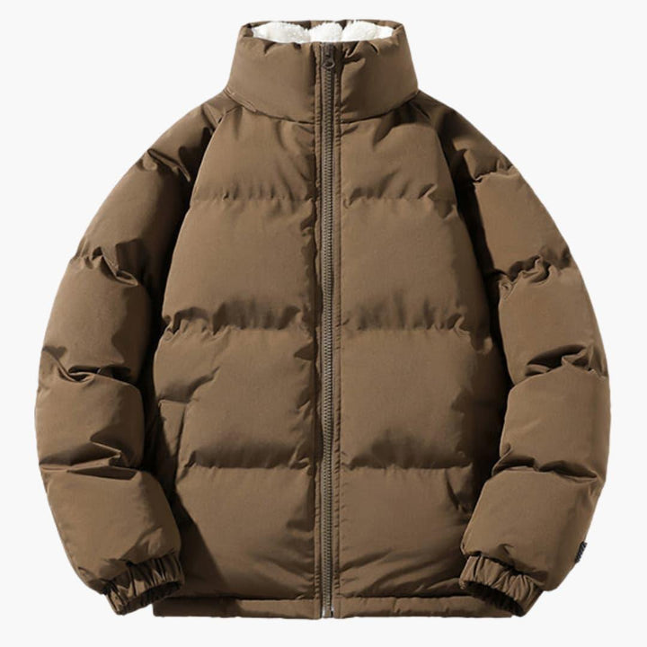 Warme Damen-Pufferjacke mit Fleece-Innenfutter und Kapuze