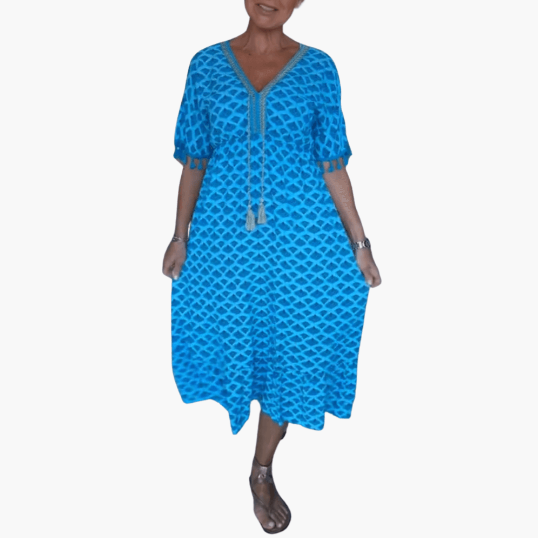 Damen Sommerkleid – V-Ausschnitt Lässiges Freizeitkleid
