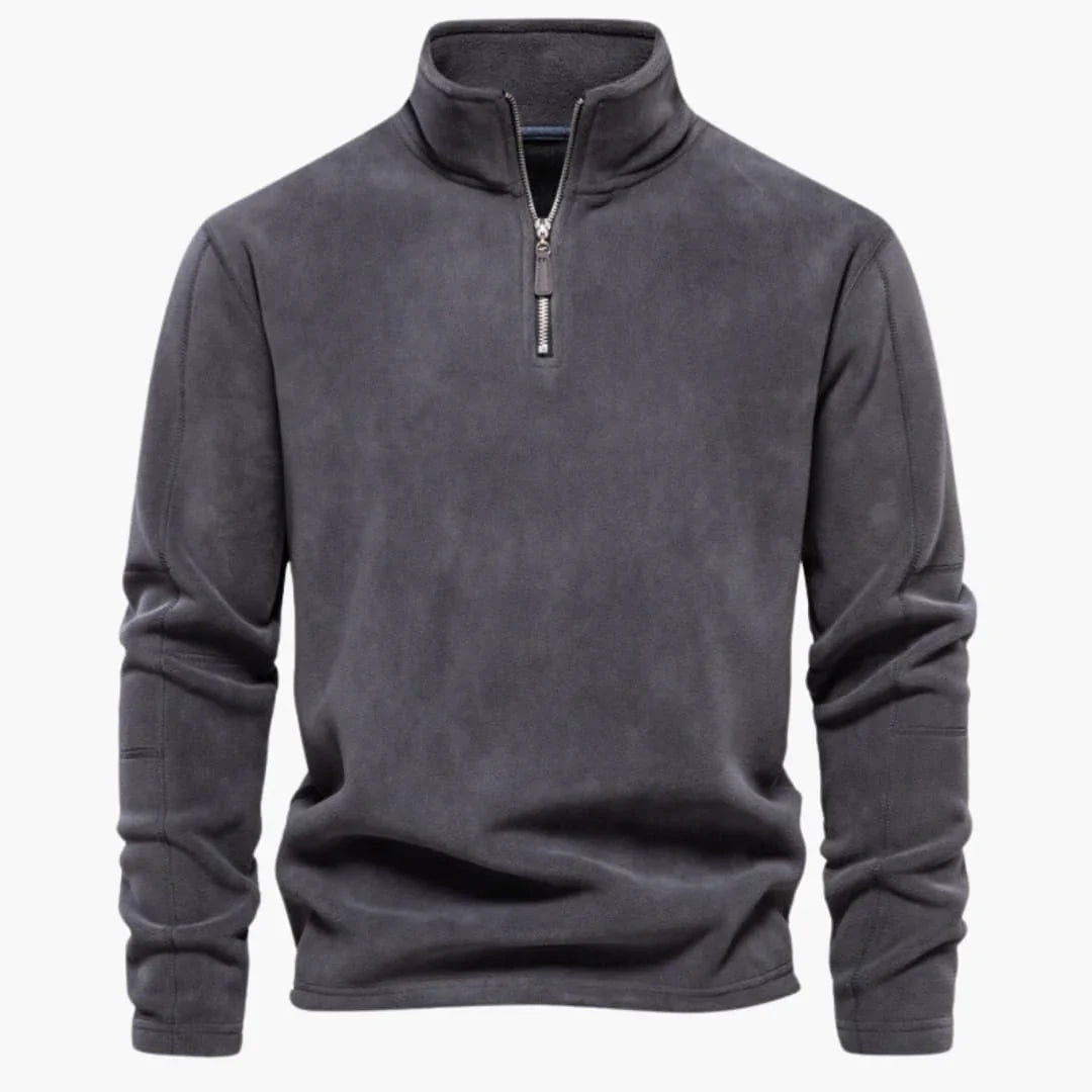 Viertelreißverschluss Fleecepullover für Herren