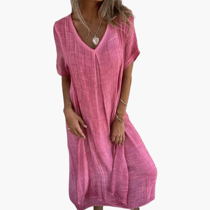 Damen V-Ausschnitt Sommerkleid - Locker und Bequem