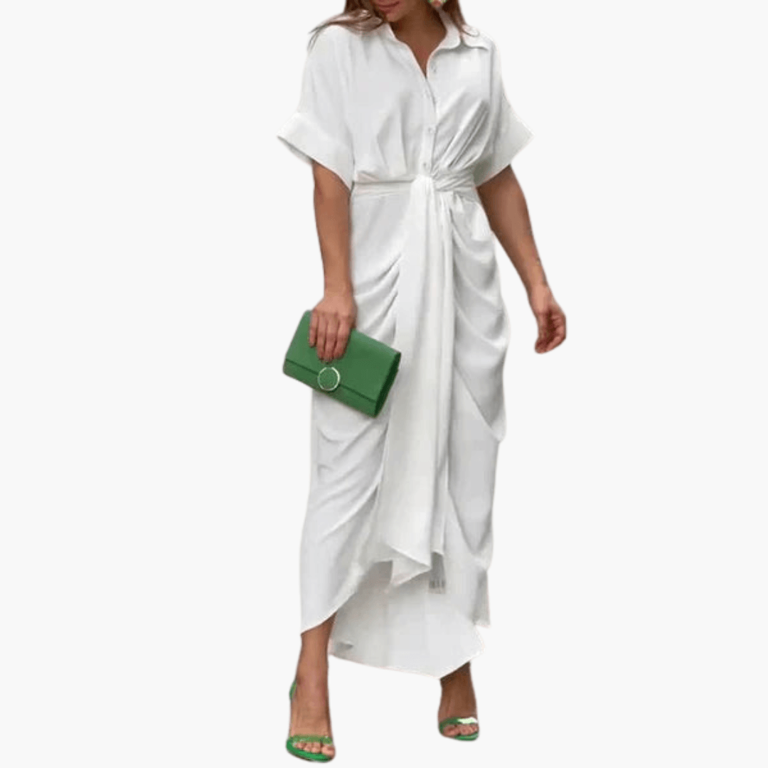 Hemdblusenkleid Damen – Gürtel, Blumenmuster, Sommer