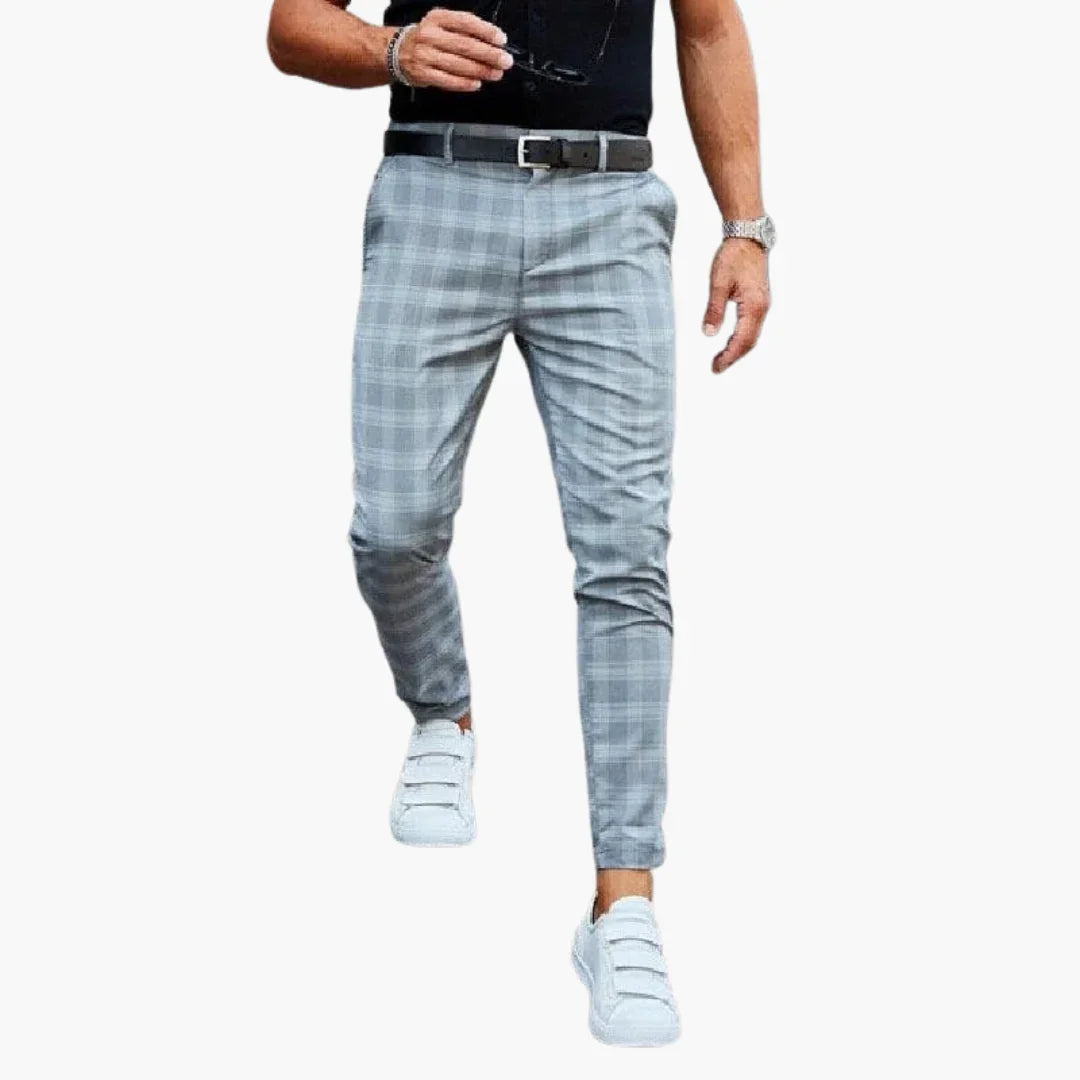 Karierte Slim-Fit-Hosen für Herren