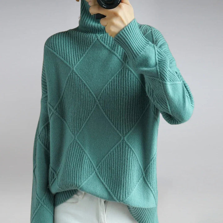 Gerippter Rollkragenpullover für Damen