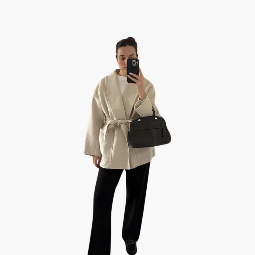 Langer Damen-Cardigan – Gemütliche Strickjacke mit Ärmeln