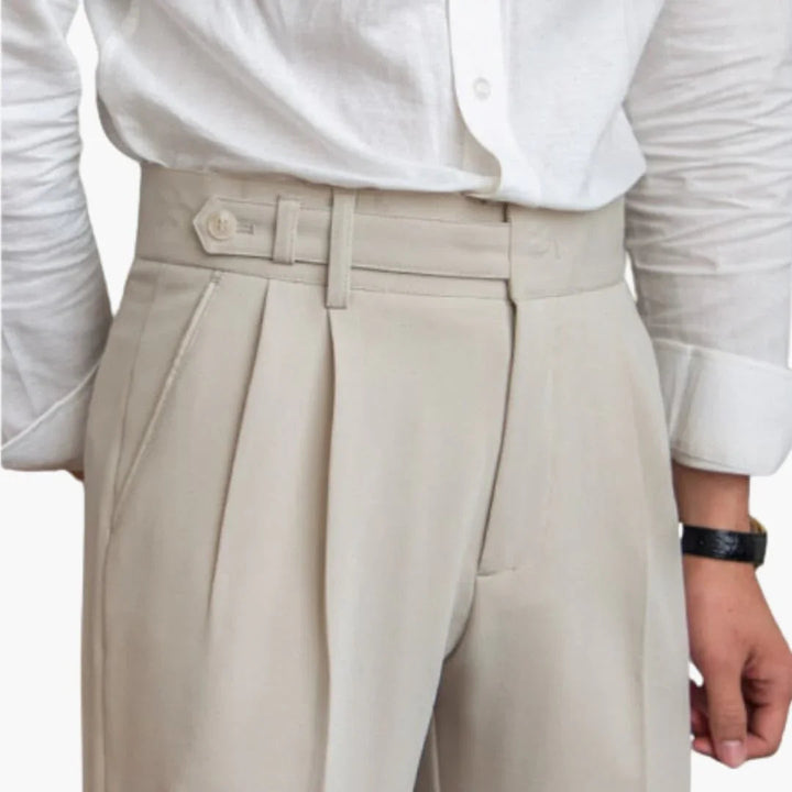 Faltenfront Hochtaillehose für Herren