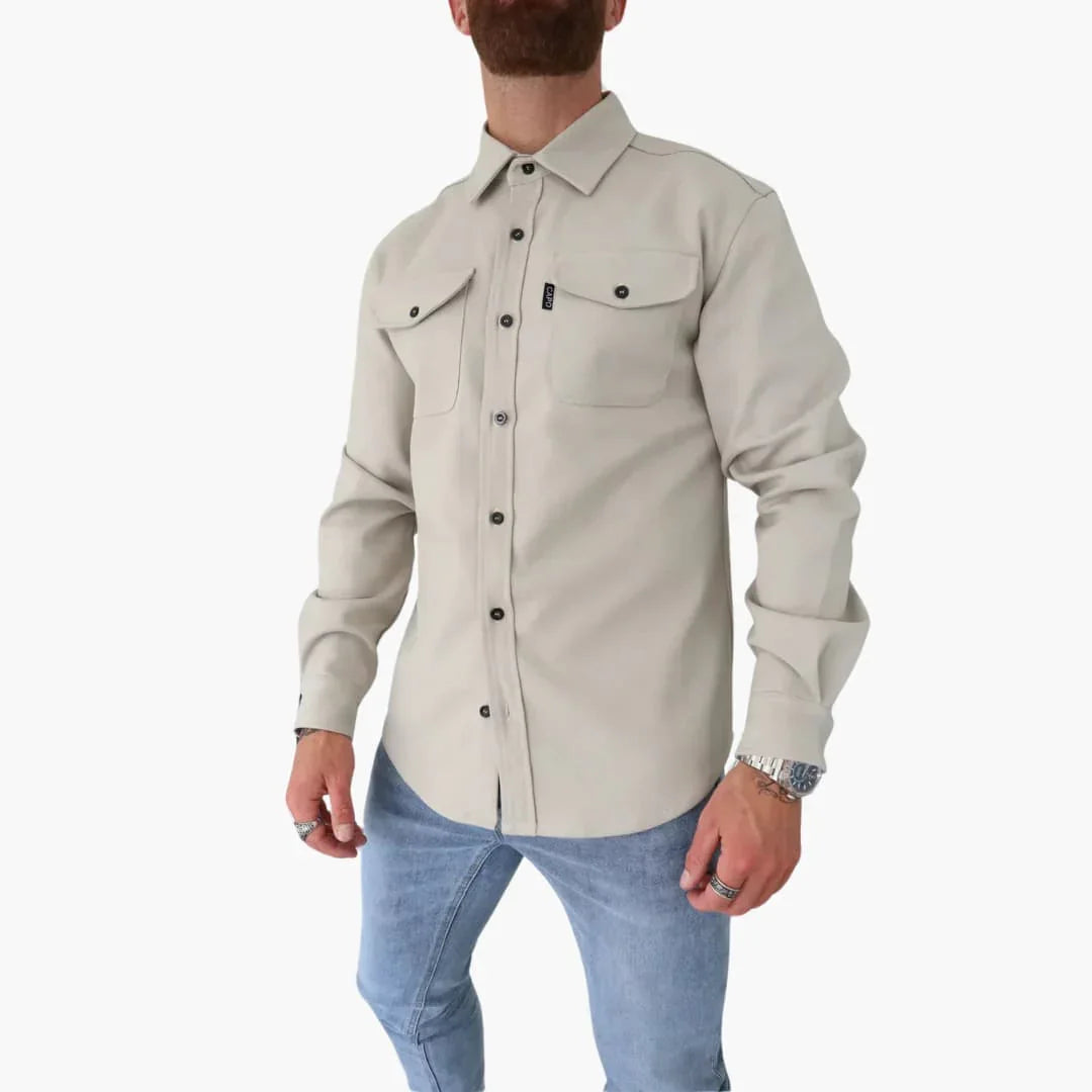 Minimalistisches Button Front Hemdjacke für Herren