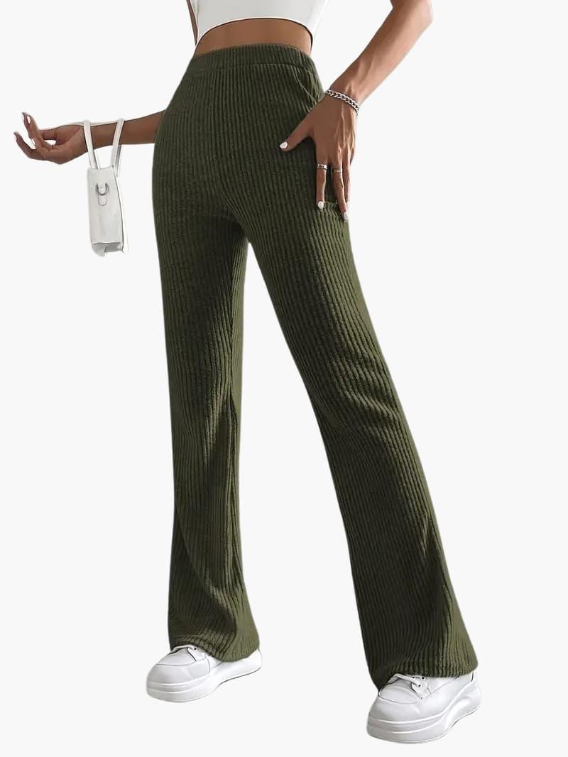 Hohe Taille Weitbein Hose für Damen