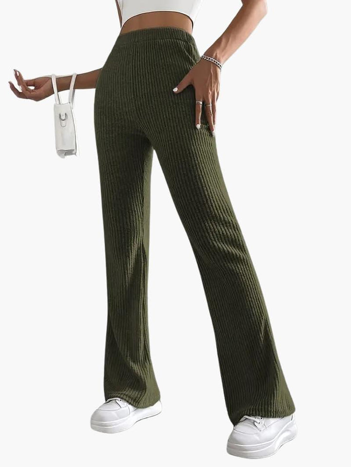 Hohe Taille Weitbein Hose für Damen