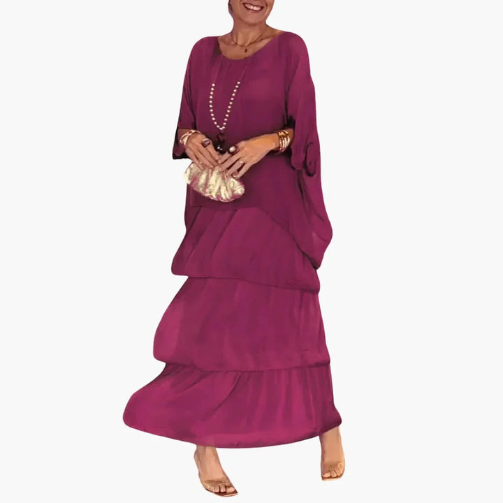 Elegantes Langkleid mit Batwing Ärmeln für Damen