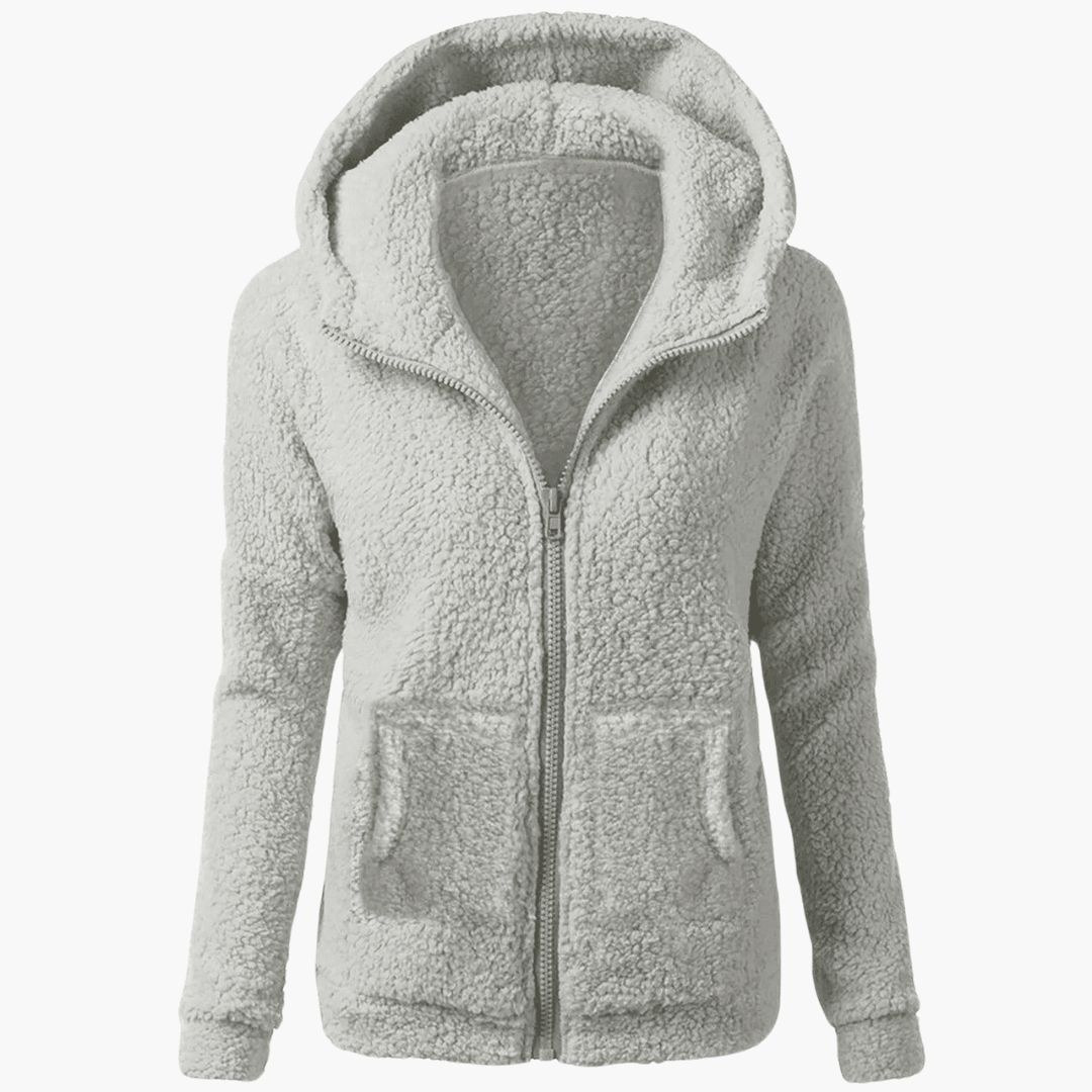 Damen Fleece Hoodie mit Reißverschluss und Kapuze – Warm