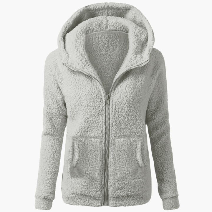 Damen Fleece Hoodie mit Reißverschluss und Kapuze – Warm