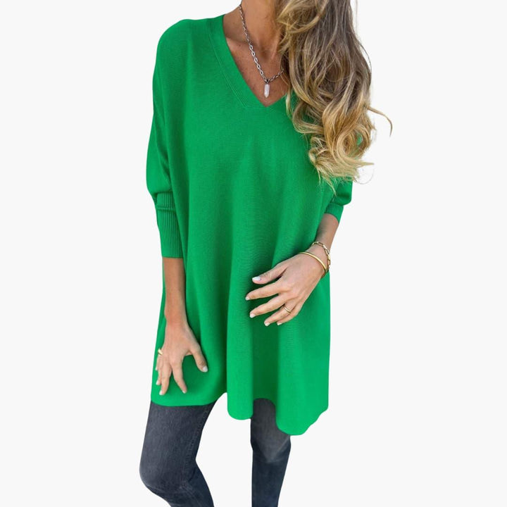Moderner, locker sitzender Pullover mit V-Ausschnitt für Damen