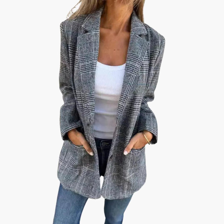 Karierter Blazer für Damen – Maßgeschneiderter Slim Fit Look