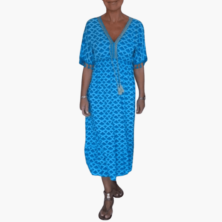 Damen Sommerkleid – V-Ausschnitt Lässiges Freizeitkleid