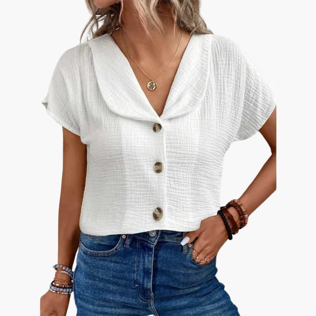 Button-up Bluse Damen – Sommerliche, lockere Passform