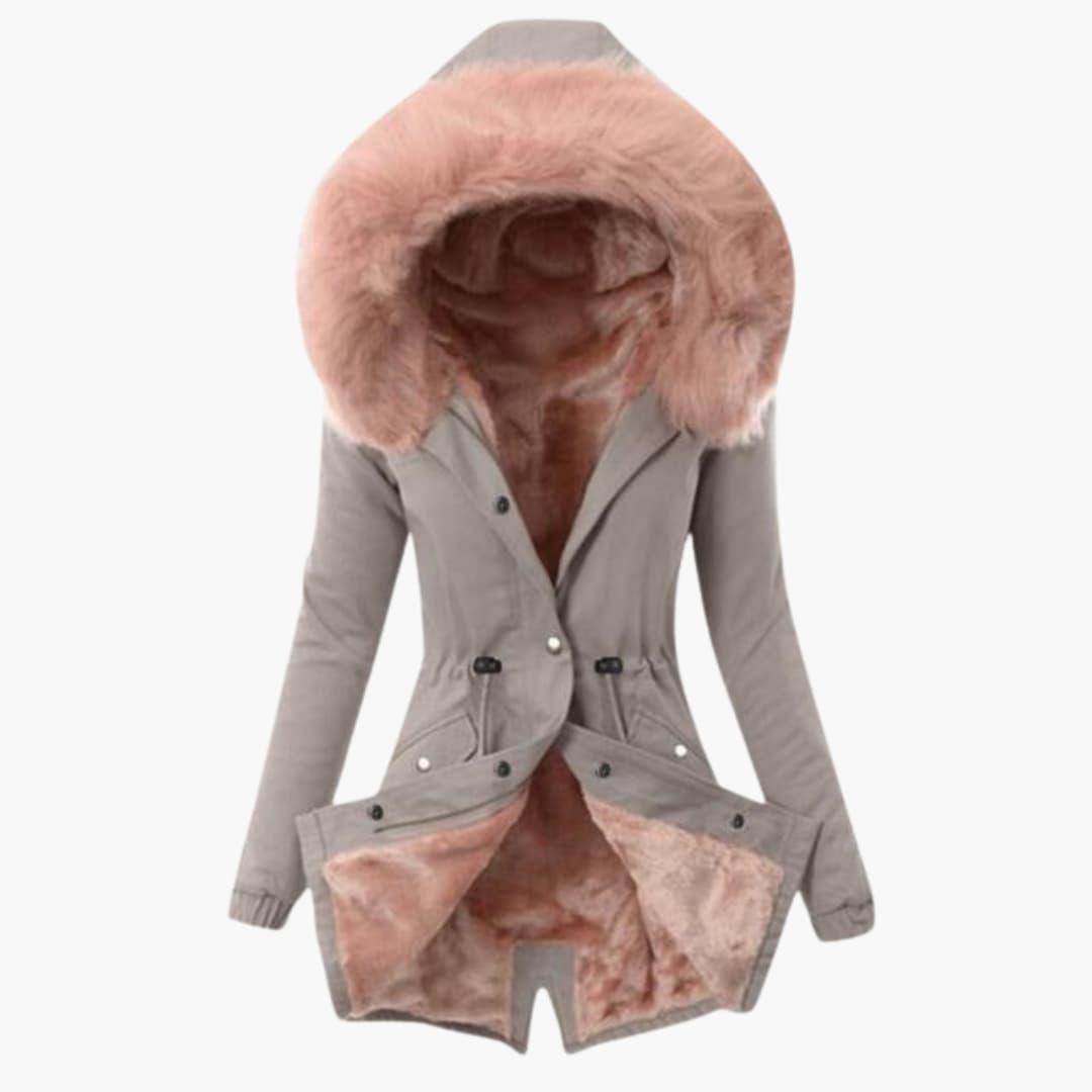 Gemütlicher Damen-Wintermantel mit Kapuze – Isoliert & Warm